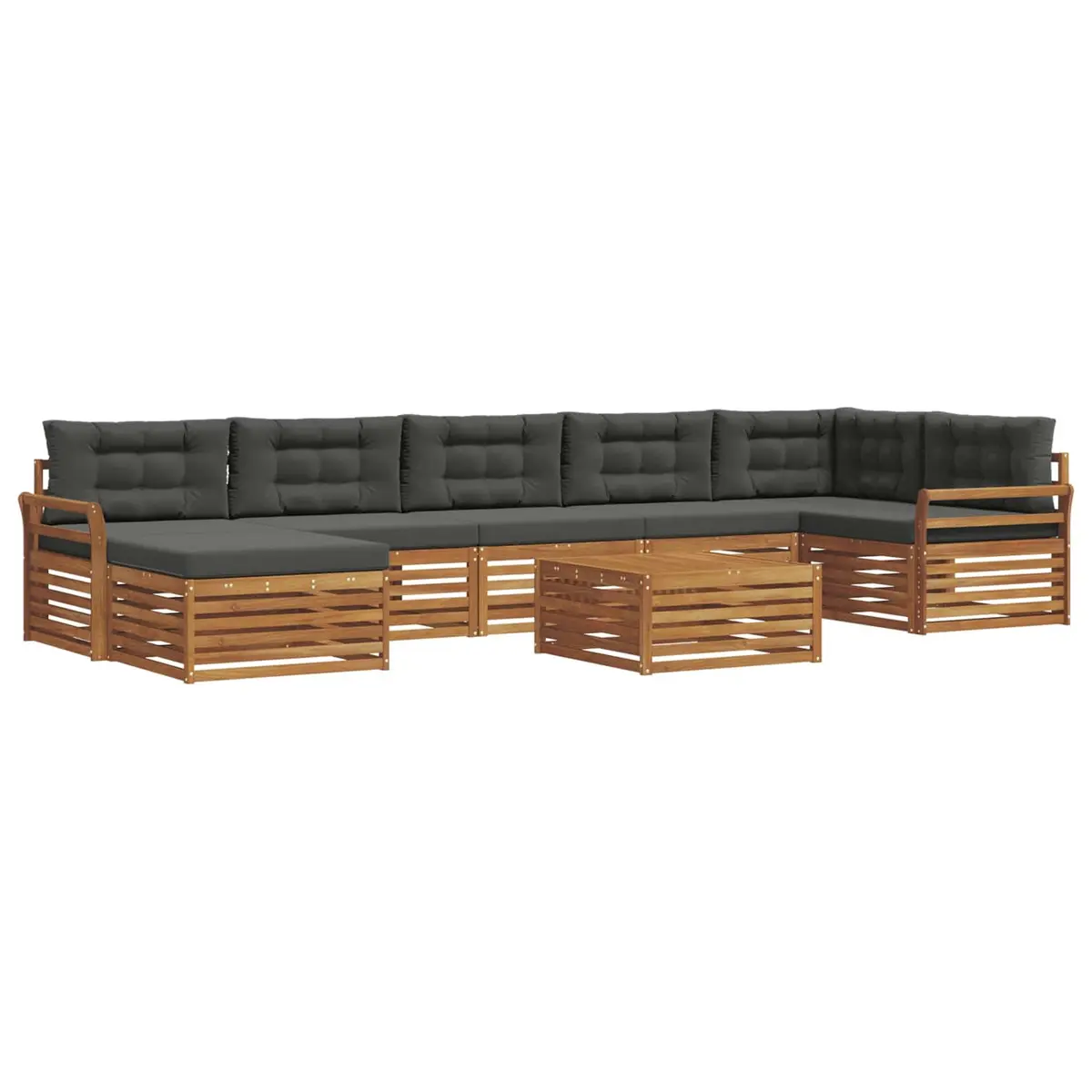 Outdoor Sectional Sofa Set 8 Pieces Garden Patio Furniture Modular Seating with