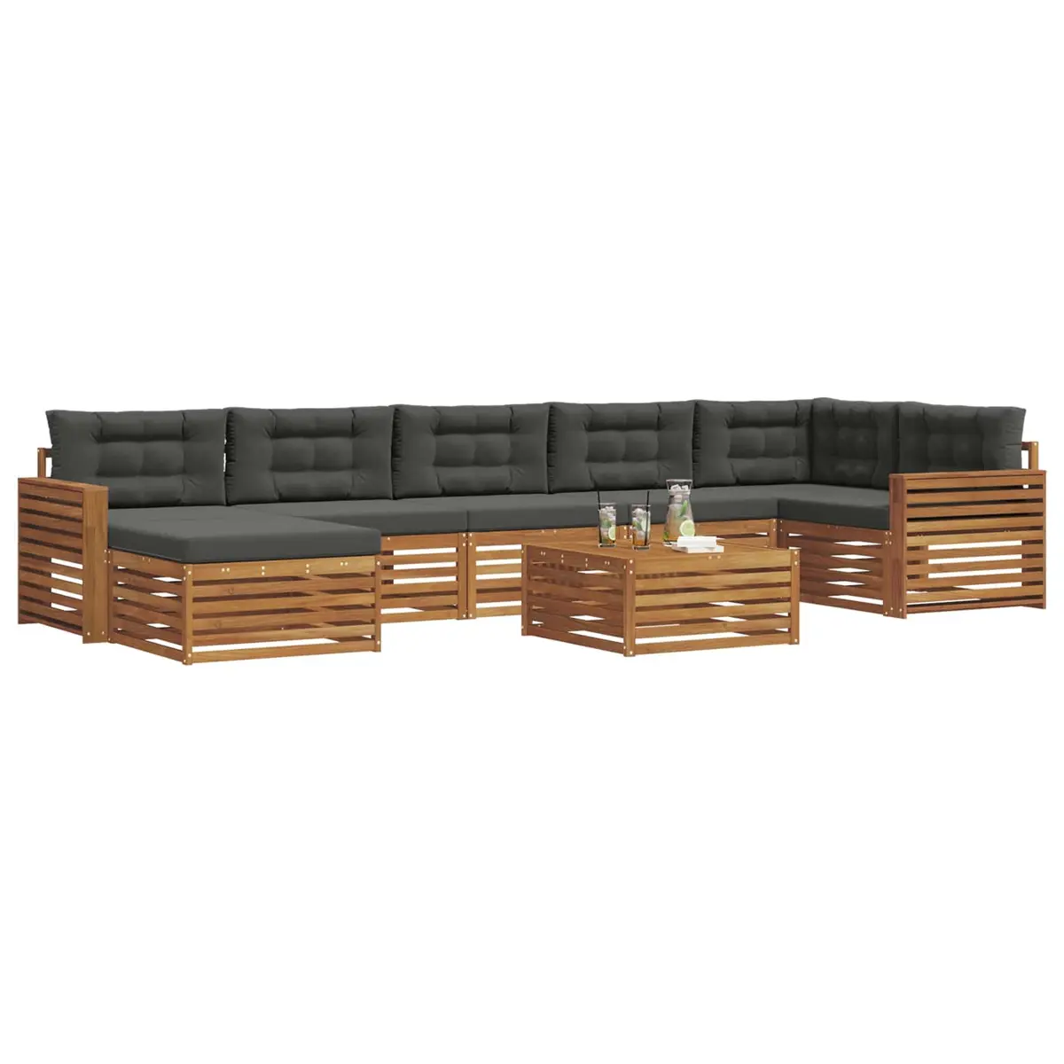 8-Piece Modular Sofa Set for Outdoor Spaces