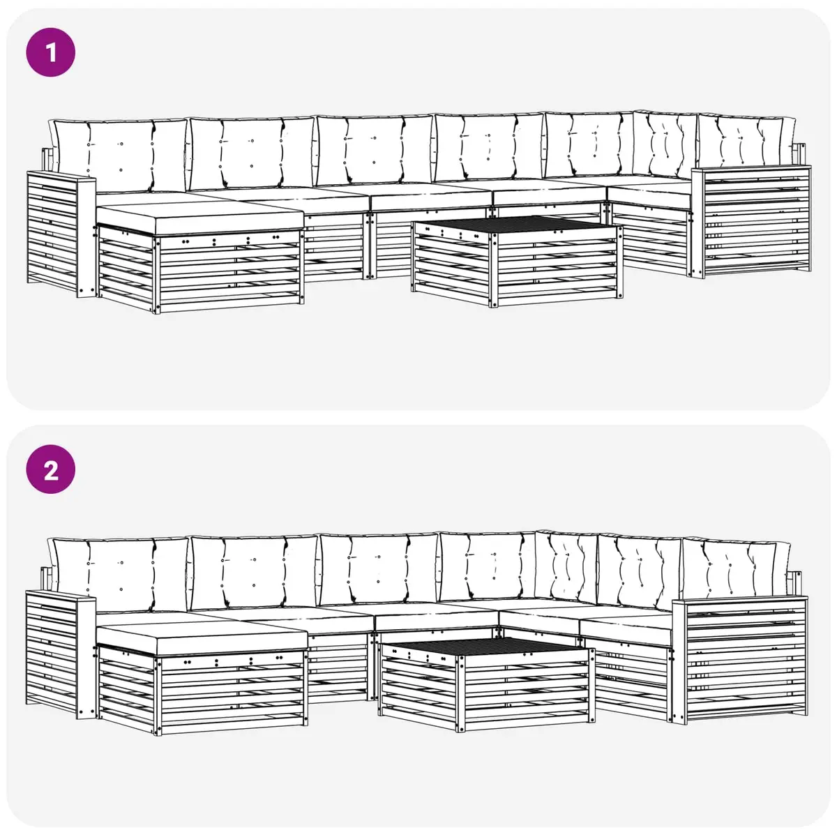 8-Piece Modular Sofa Set for Outdoor Spaces