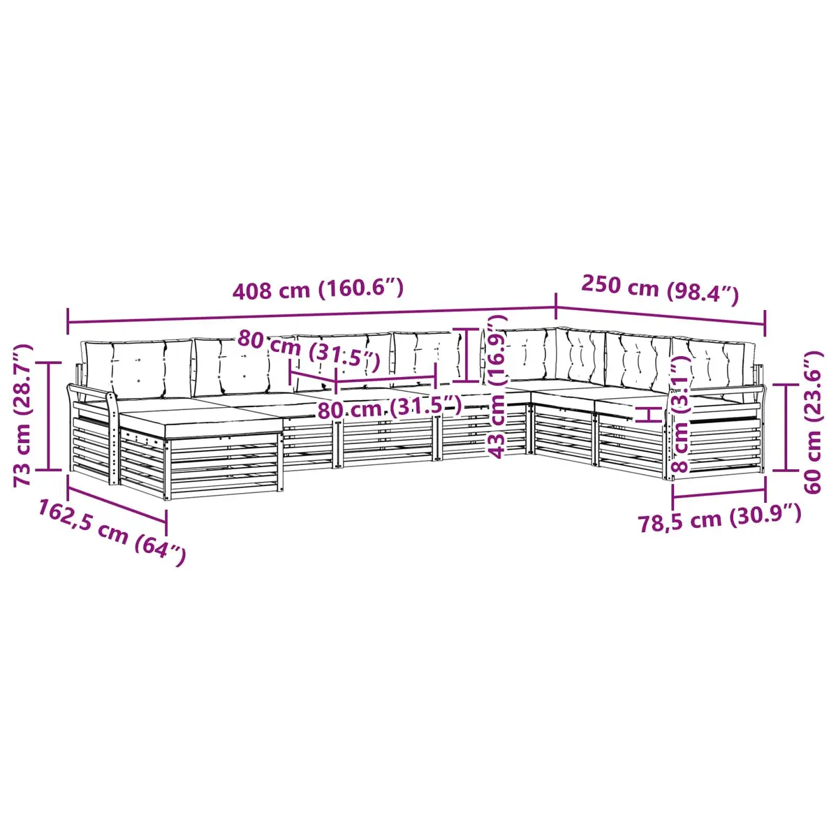 Outdoor 8-Piece Sofa Set for Home Use