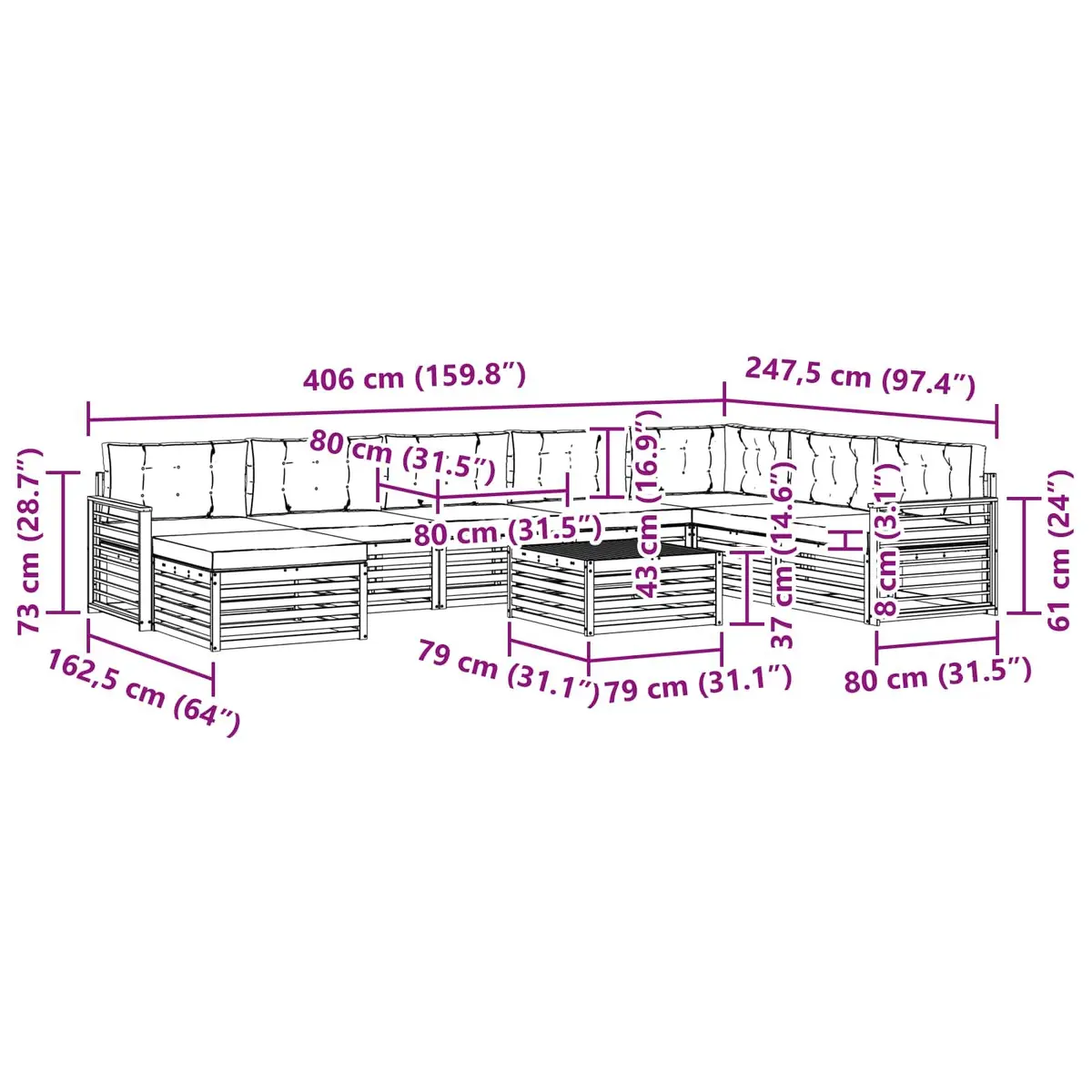 Outdoor Sofa Set for Patios and Gardens