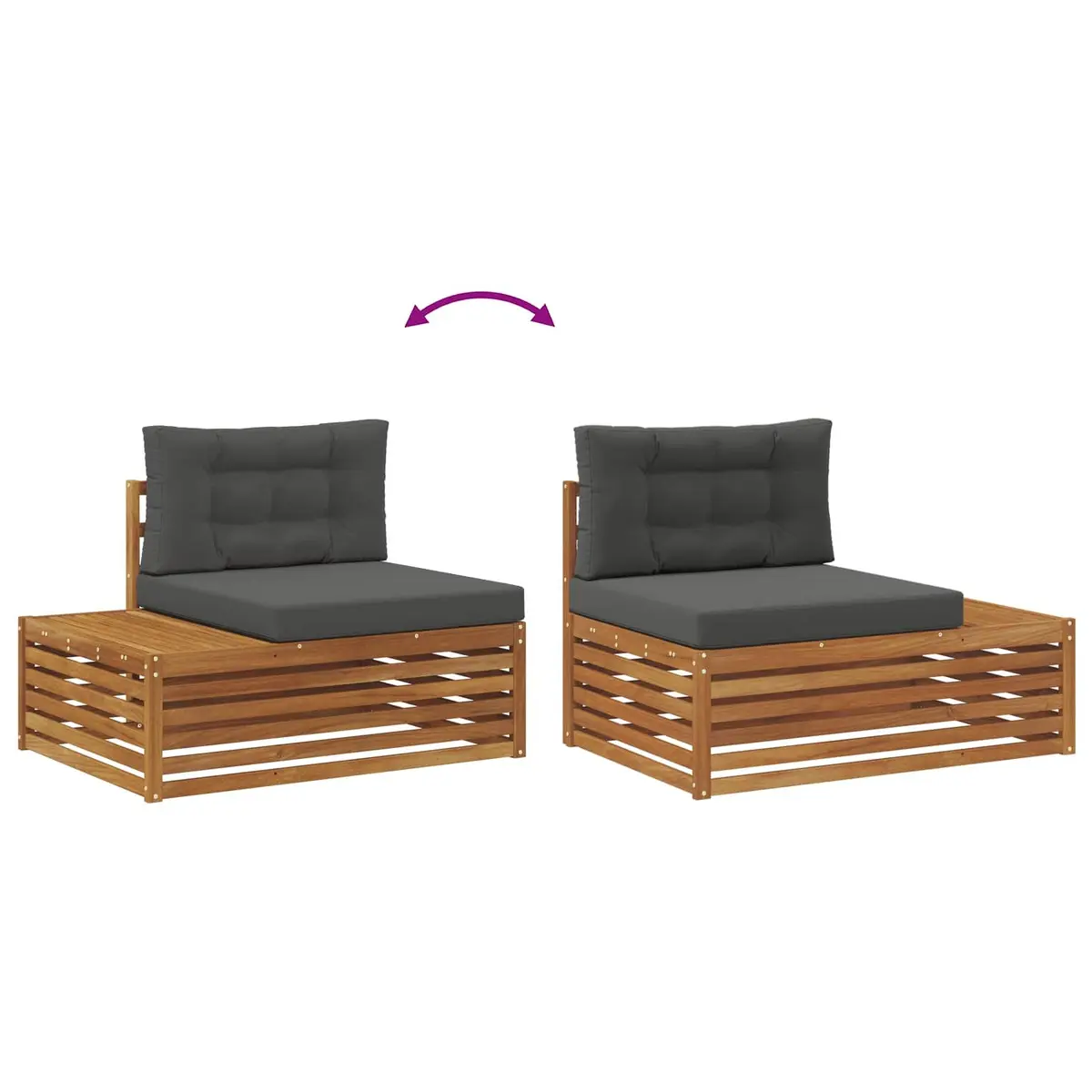 Outdoor Sofa Set 4 pcs Acacia Wood Garden Patio Lounge Furniture Sectional