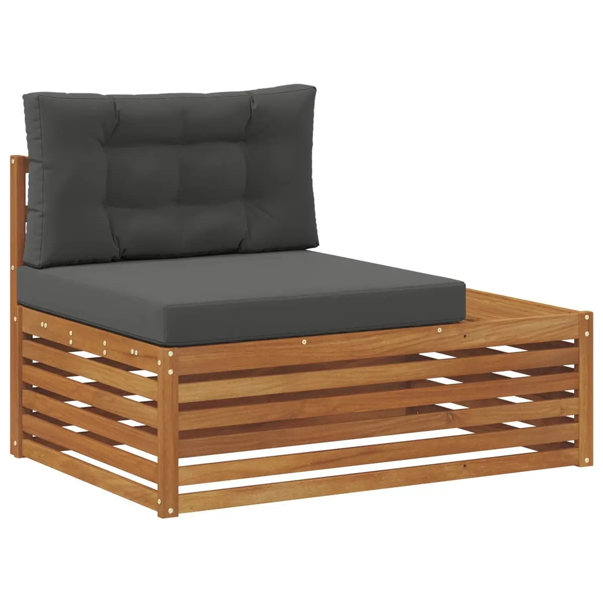 7 Piece Modular Garden Lounge Sofa Set Solid Acacia Wood Brown Patio Furniture