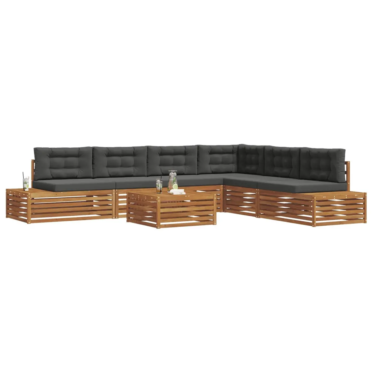 Outdoor Sofa Set 8pcs Acacia Wood Garden Lounge Patio Sectional Seating
