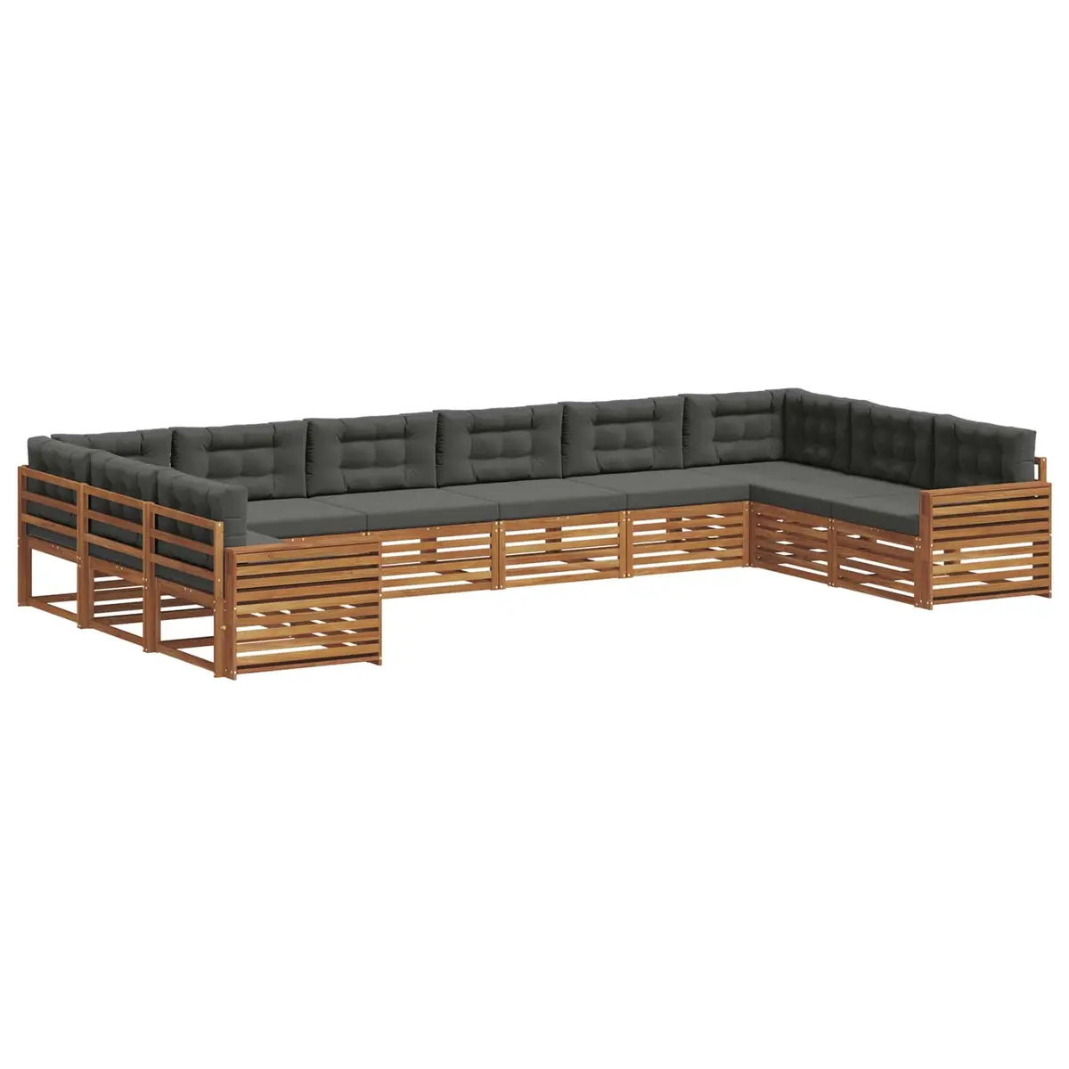 Outdoor Sofa Set Solid Acacia Wood 6 Piece Natural Anthracite Garden Furniture