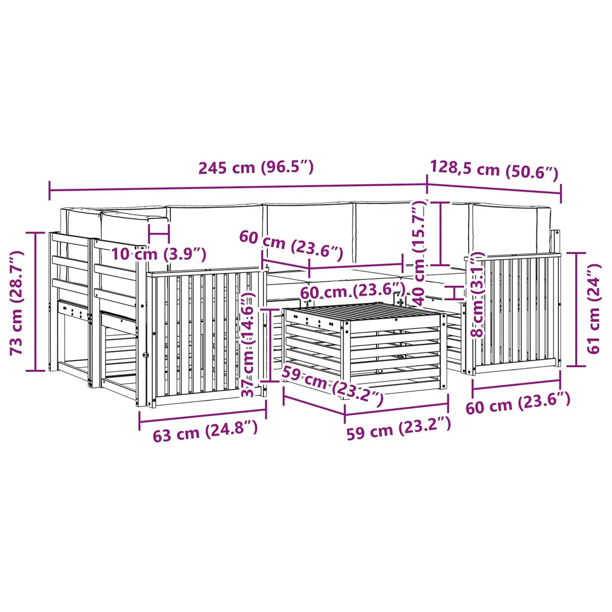 7-Piece Sofa Set for Outdoor Gatherings