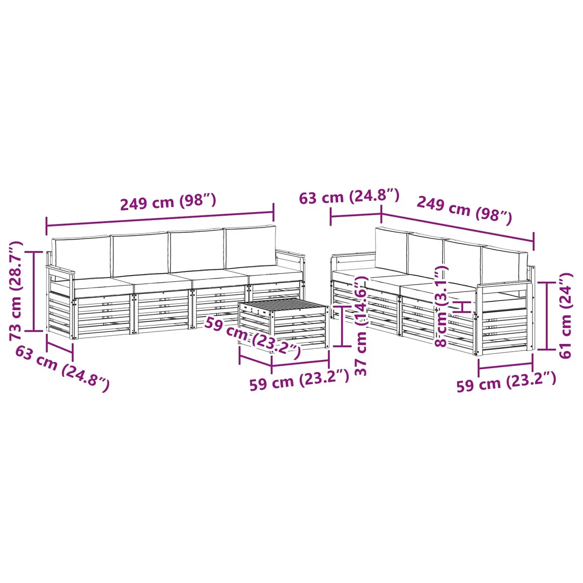 9-Piece Outdoor Sofa Set for Entertaining