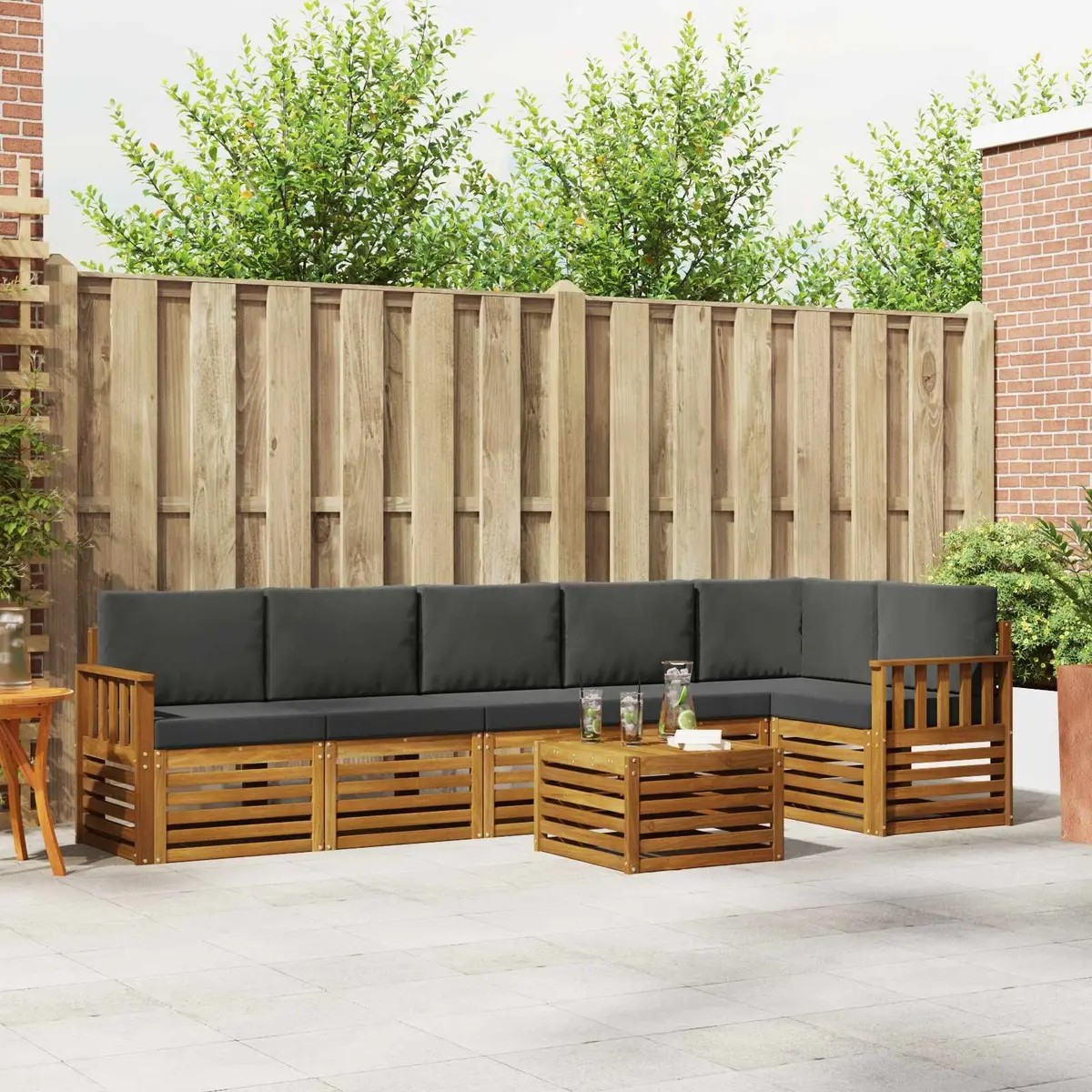 Sectional Sofa Set 7 Piece Outdoor Garden Patio Furniture Modular Rearrangeable