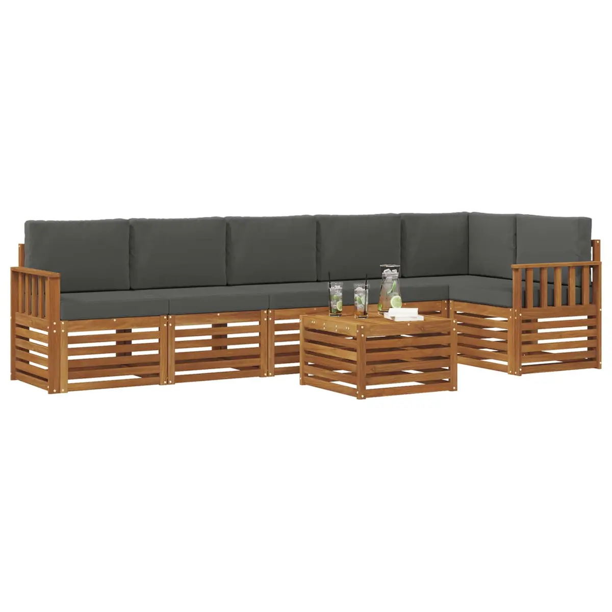 Sectional Sofa Set 7 Piece Outdoor Garden Patio Furniture Modular Rearrangeable