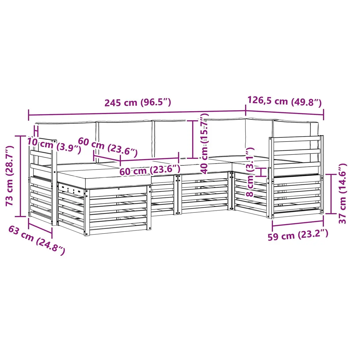Outdoor 6-Piece Sectional Sofa Set