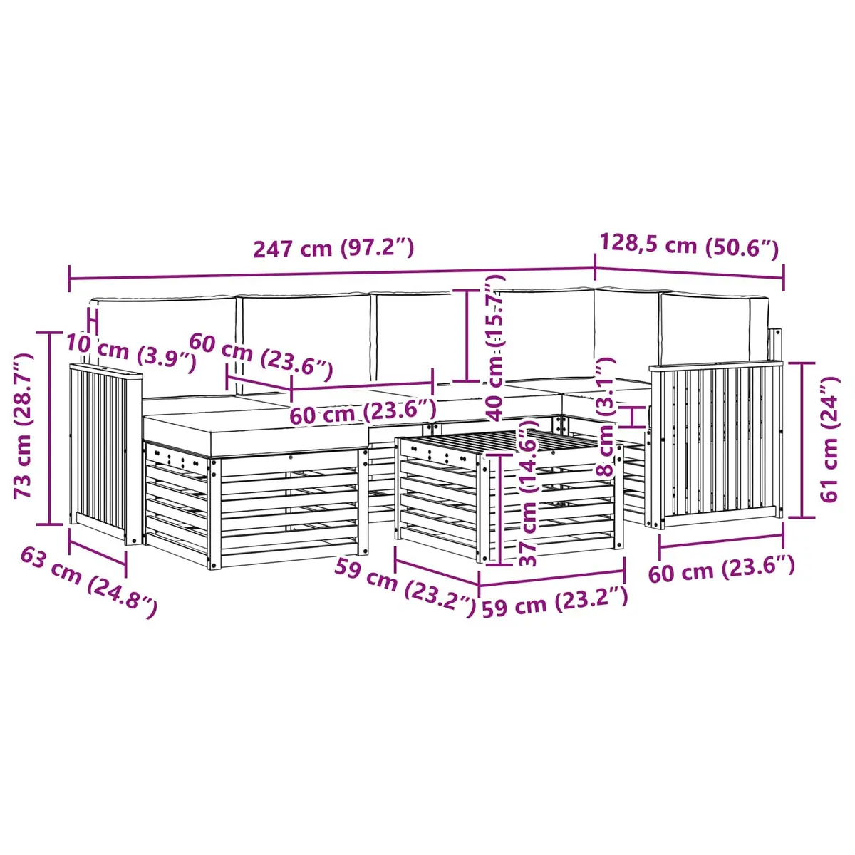 7-Piece Outdoor Sofa Set for Various Spaces