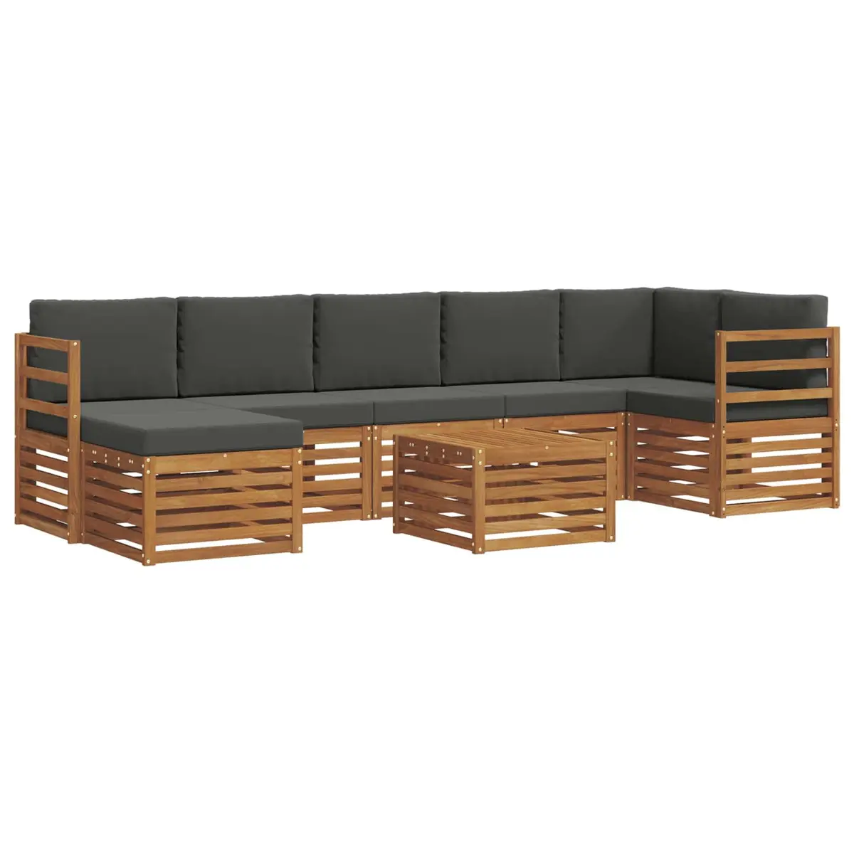 Outdoor Sofa Set 8 Pieces Garden Furniture Patio Sectional Acacia Wood Brown