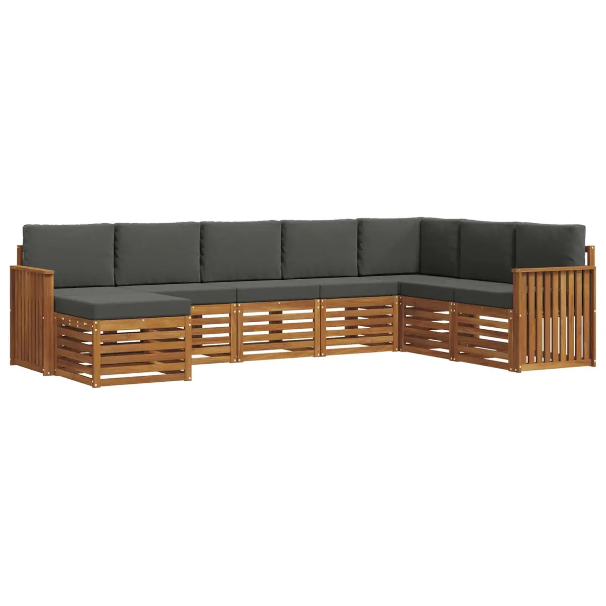8-Piece Modular Lounge Set for Outdoor Use