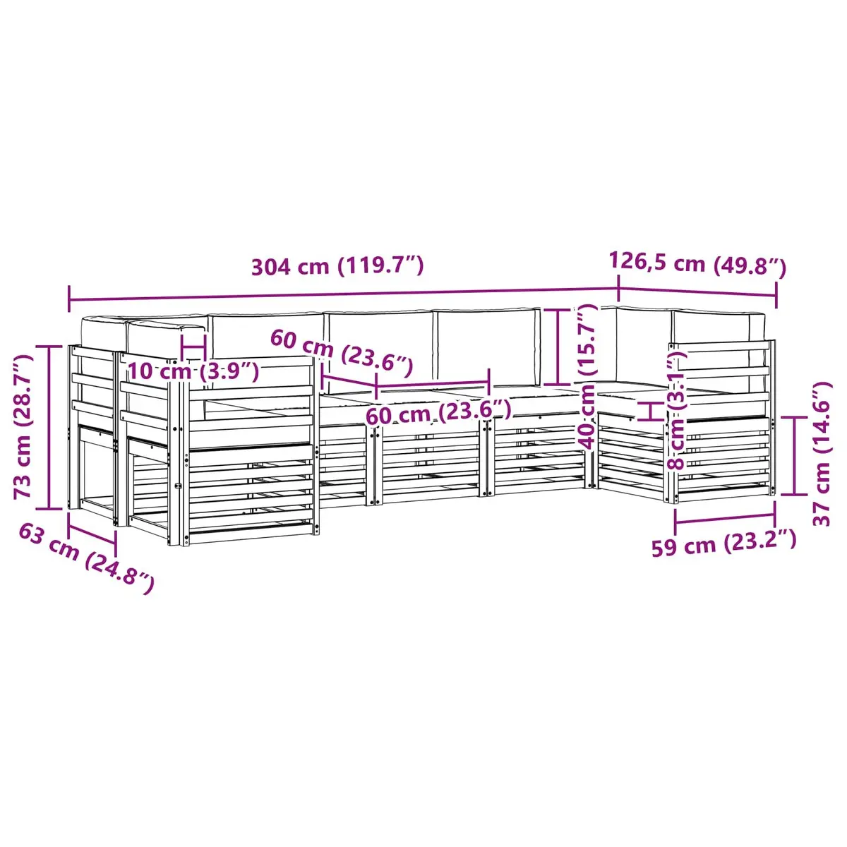 7-Piece Sectional Sofa for Outdoor Living