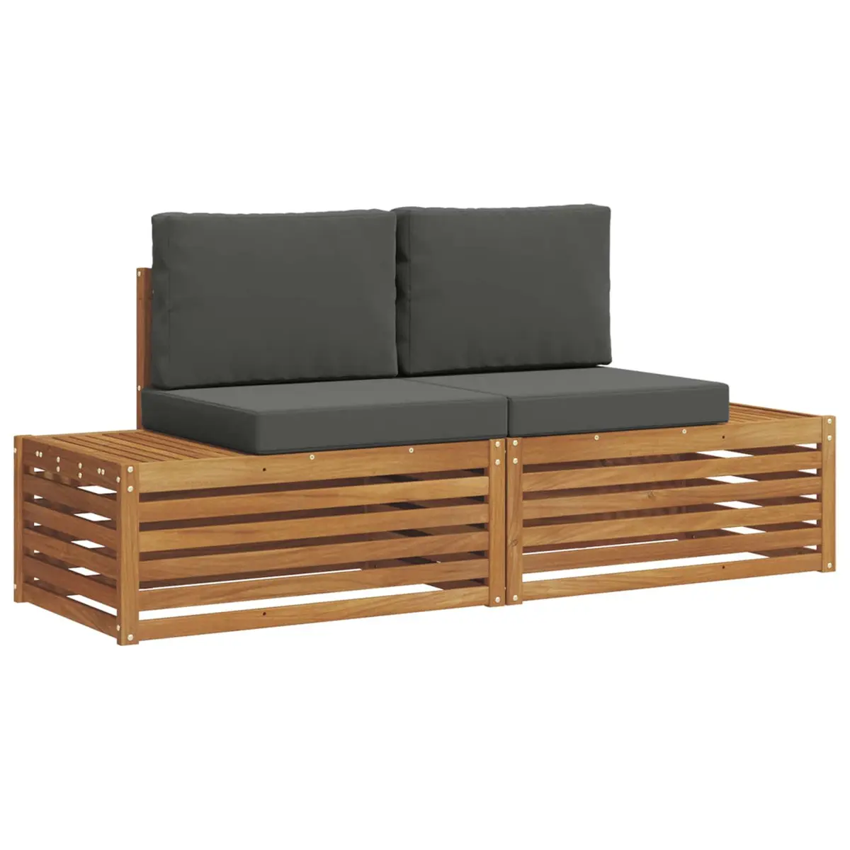 Outdoor Sectional Sofa Set 2 Piece Garden Furniture Lounge Seating with Cushions