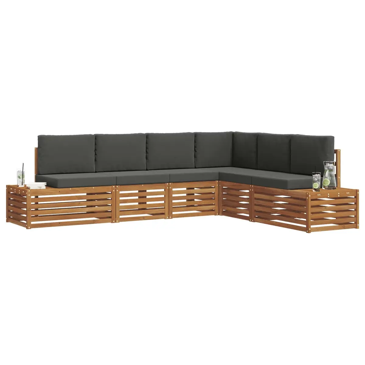 Outdoor Sectional Sofa Set Modern Garden Furniture Patio Seating Acacia Wood