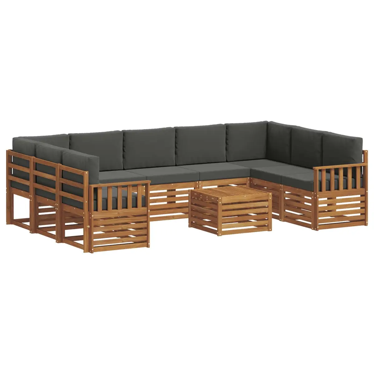 10-Piece Acacia Wood Sofa Set for Outdoor Use