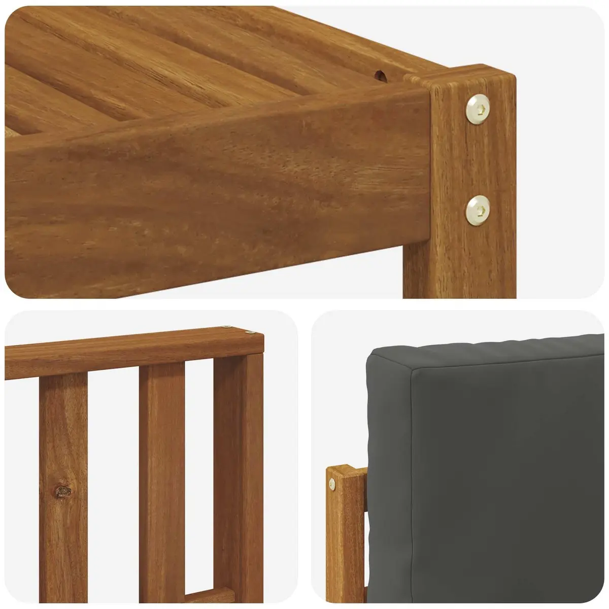10-Piece Acacia Wood Sofa Set for Outdoor Use
