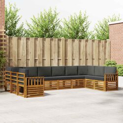 Outdoor Sectional Sofa Set 10pcs Garden Patio Furniture Modular Lounge Brown