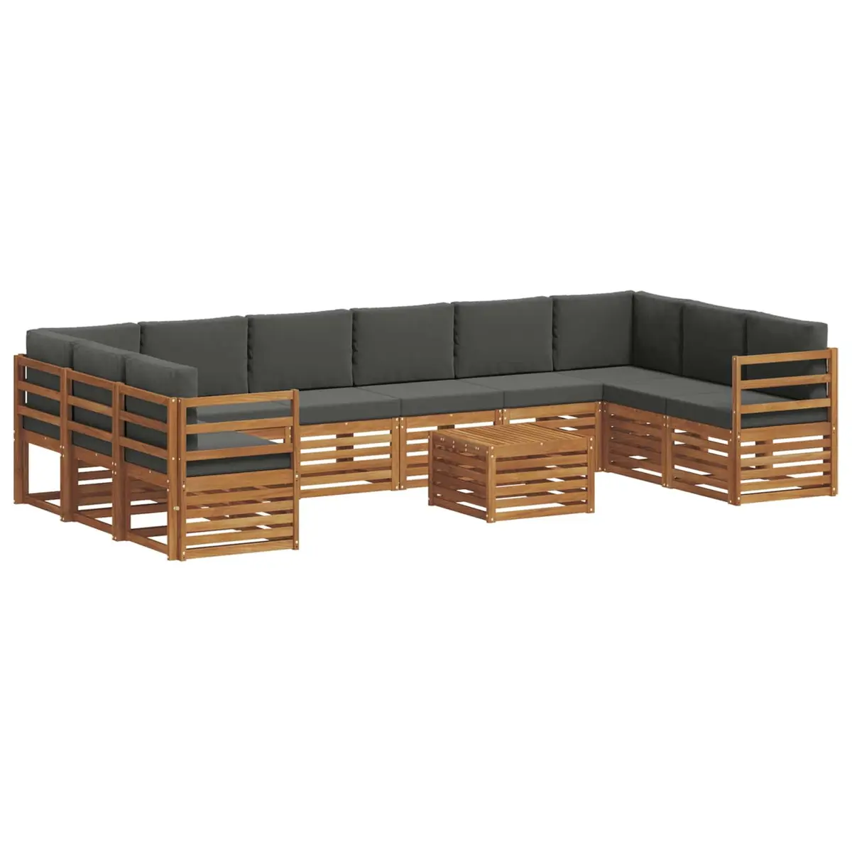 Outdoor Sofa Set 11 Piece Garden Furniture Modular Lounge Seating with Cushions