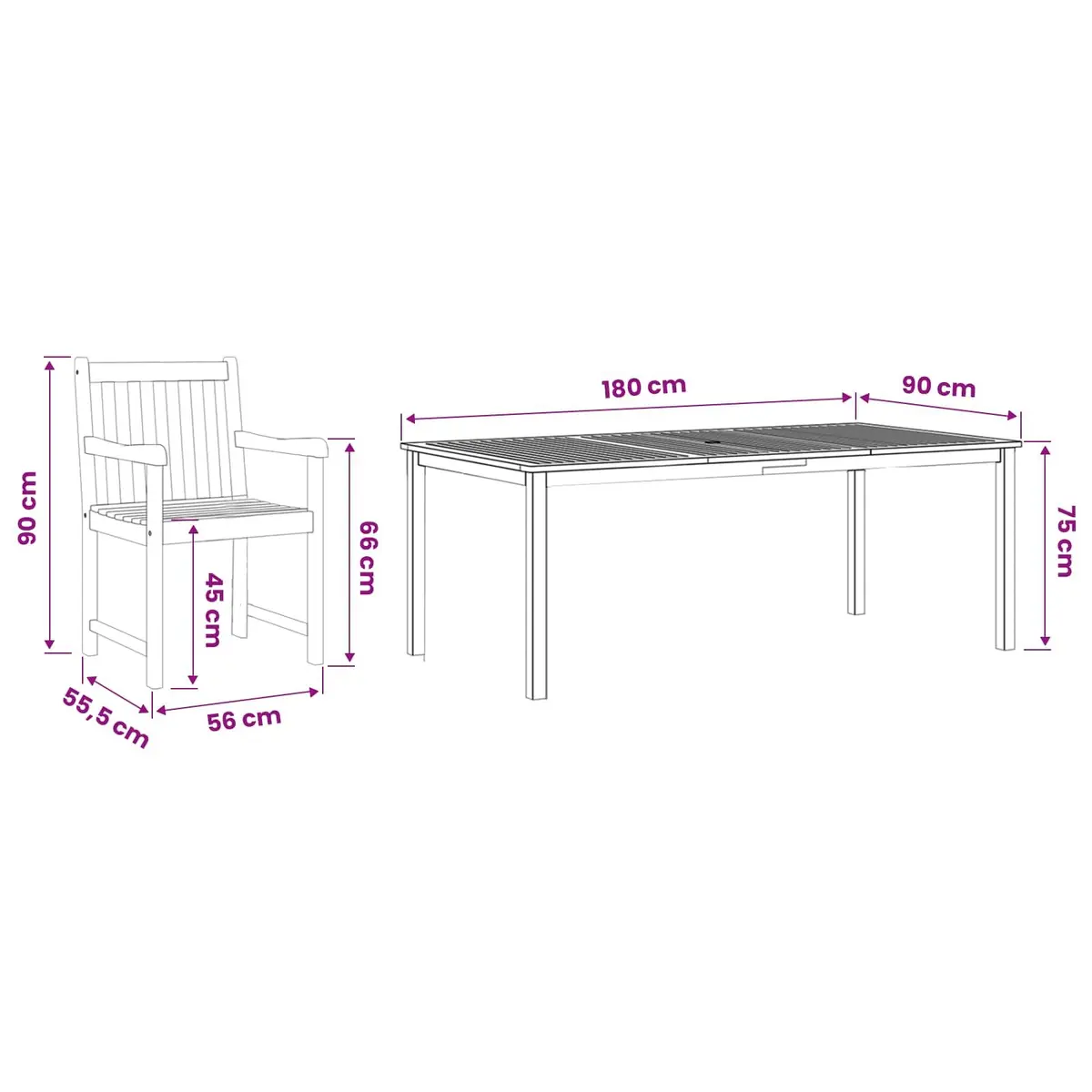 Outdoor Dining Set 7 Piece Brown Weather-Resistant Solid Acacia Wood Furniture with Removable Cushions