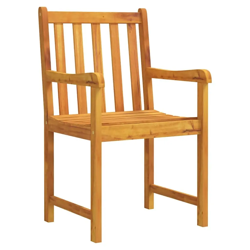 Outdoor Dining Set 7 Piece Brown Weather-Resistant Solid Acacia Wood Furniture with Removable Cushions