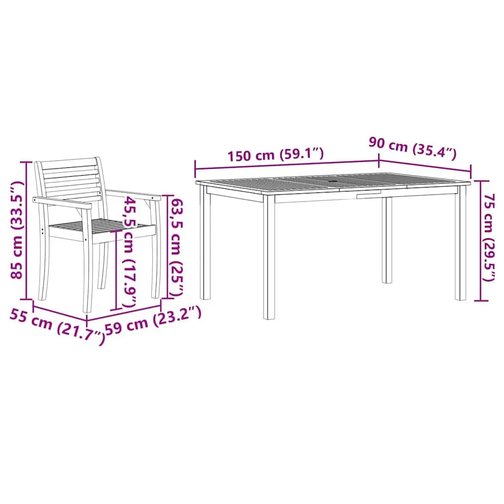 7-Piece Garden Dining Set for Outdoor Use