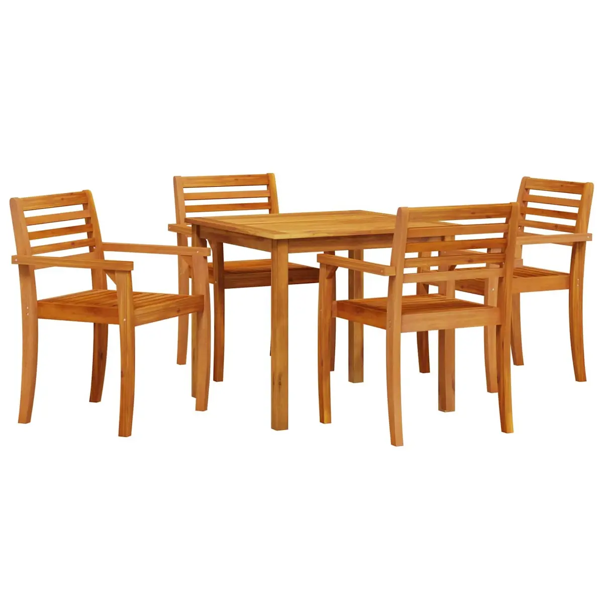 Outdoor Furniture Set 5 Pieces Rustic Solid Acacia Wood Brown Patio Dining