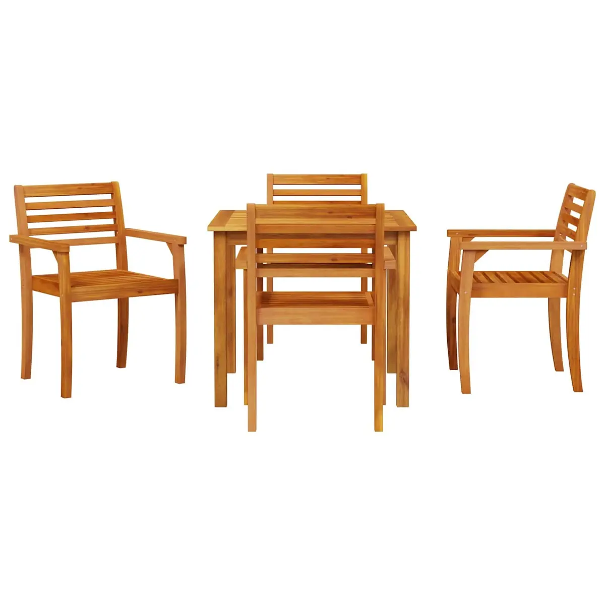 Outdoor Furniture Set 5 Pieces Rustic Solid Acacia Wood Brown Patio Dining