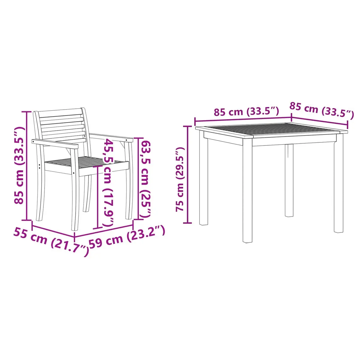 Outdoor Furniture Set 5 Pieces Rustic Solid Acacia Wood Brown Patio Dining