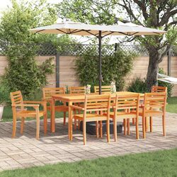 Practical 9-Piece Garden Dining Set for Outdoor Use