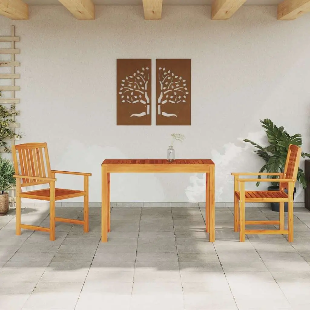 3-Piece Garden Dining Set with Rectangular Table