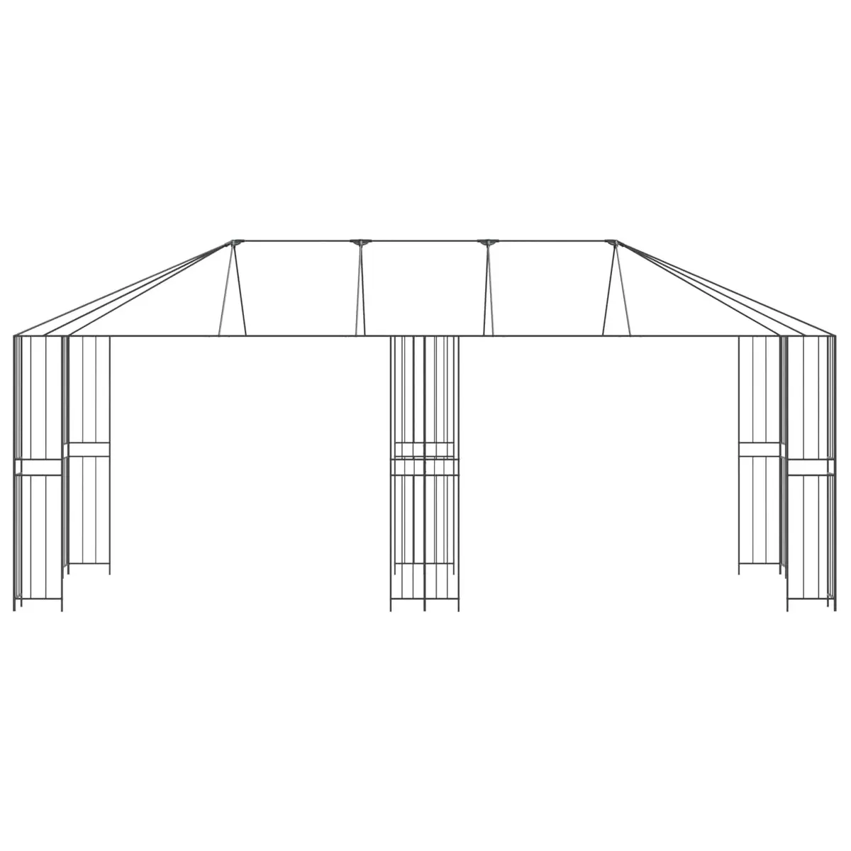 Steel Gazebo Frame Outdoor Canopy 6m x 3m Black Durable Garden Structure