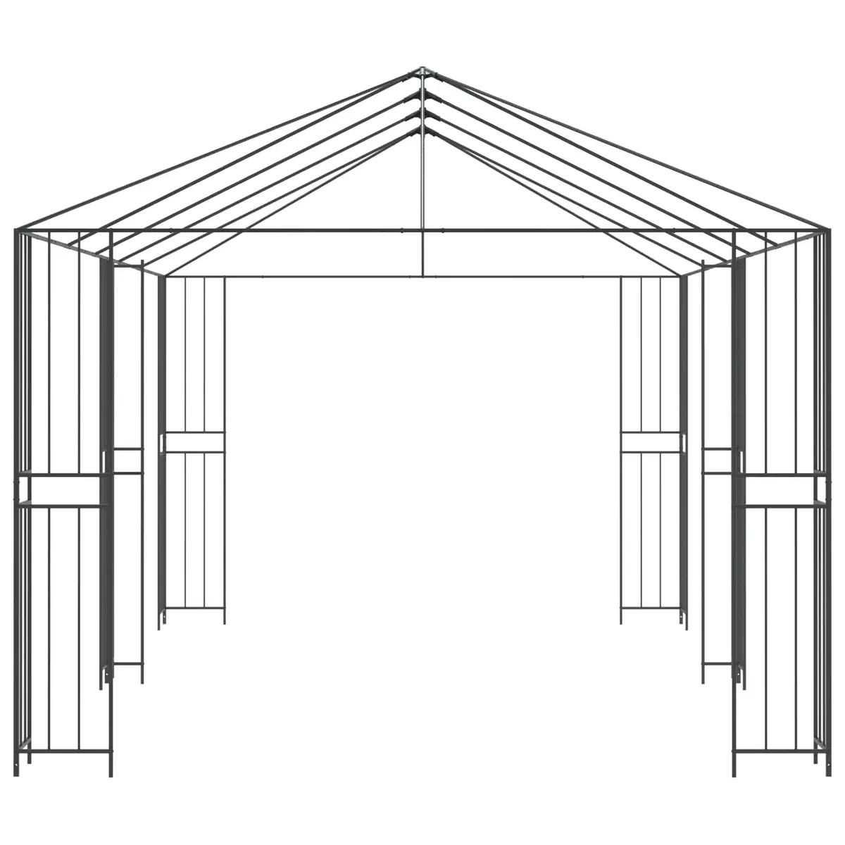 Steel Gazebo Frame Outdoor Canopy 6m x 3m Black Durable Garden Structure