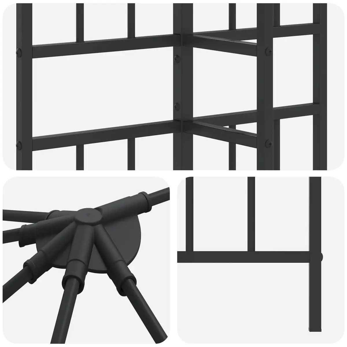 Steel Gazebo Frame Outdoor Canopy 6m x 3m Black Durable Garden Structure