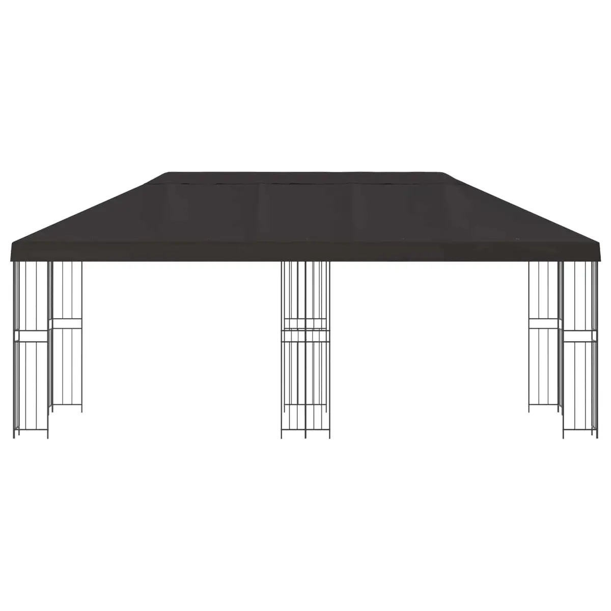 Gazebo Outdoor Canopy Polyester 6x3m Anthracite with Mesh Sidewalls for Garden and Patio