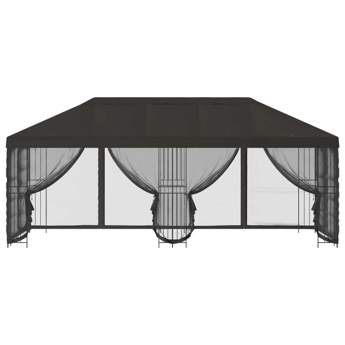 Garden Gazebo Polyester Steel 6x3m Anthracite with Mesh Sidewalls