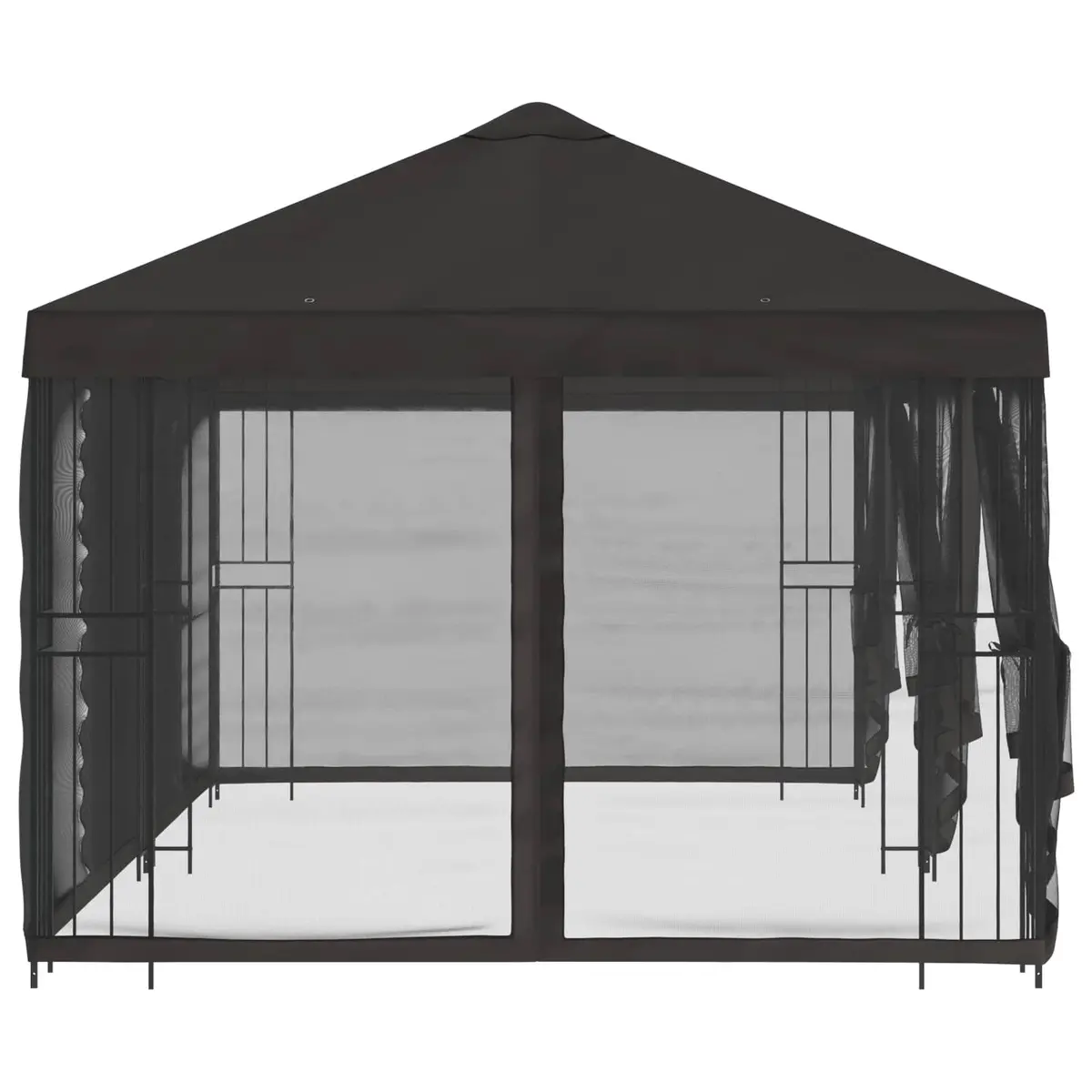 Garden Gazebo Polyester Steel 6x3m Anthracite with Mesh Sidewalls