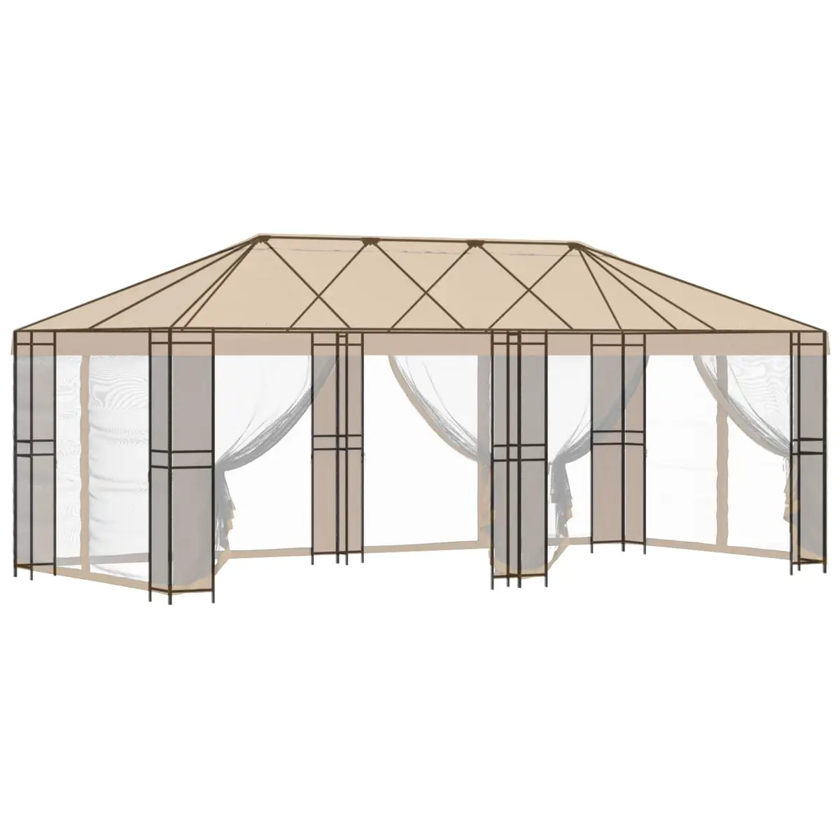 Gazebo Frame 6 x 3 m for Garden and Patio