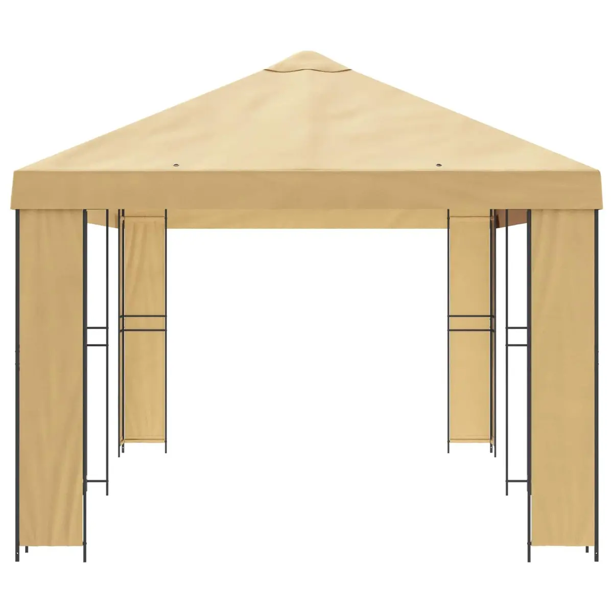 Outdoor Canopy Gazebo Cream Steel Frame Polyester 6x3m Shade Shelter
