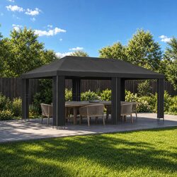 Practical 6 x 3 m Anthracite Gazebo for Your Garden