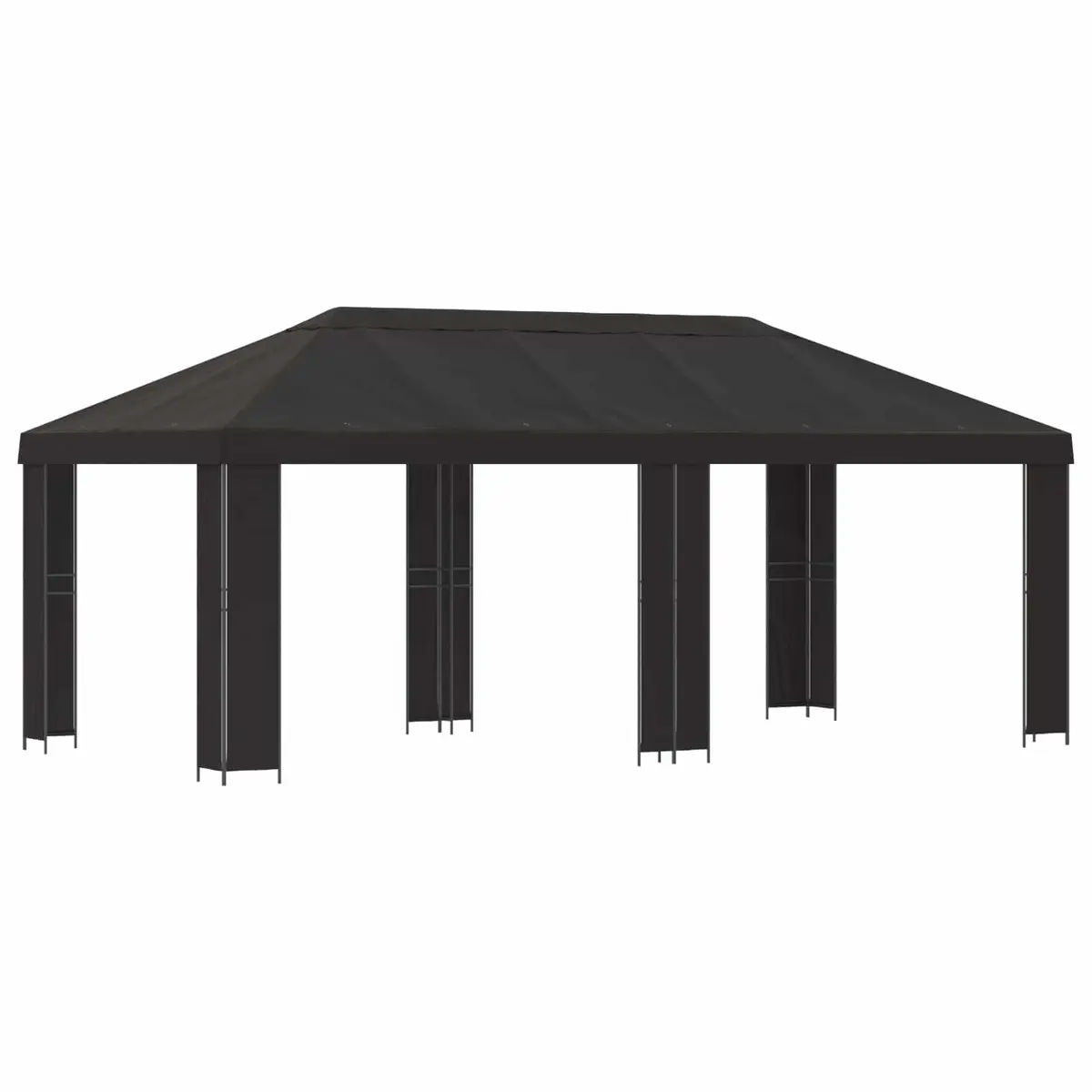 Garden Gazebo Steel Frame Polyester Cover 6 x 3 m Anthracite