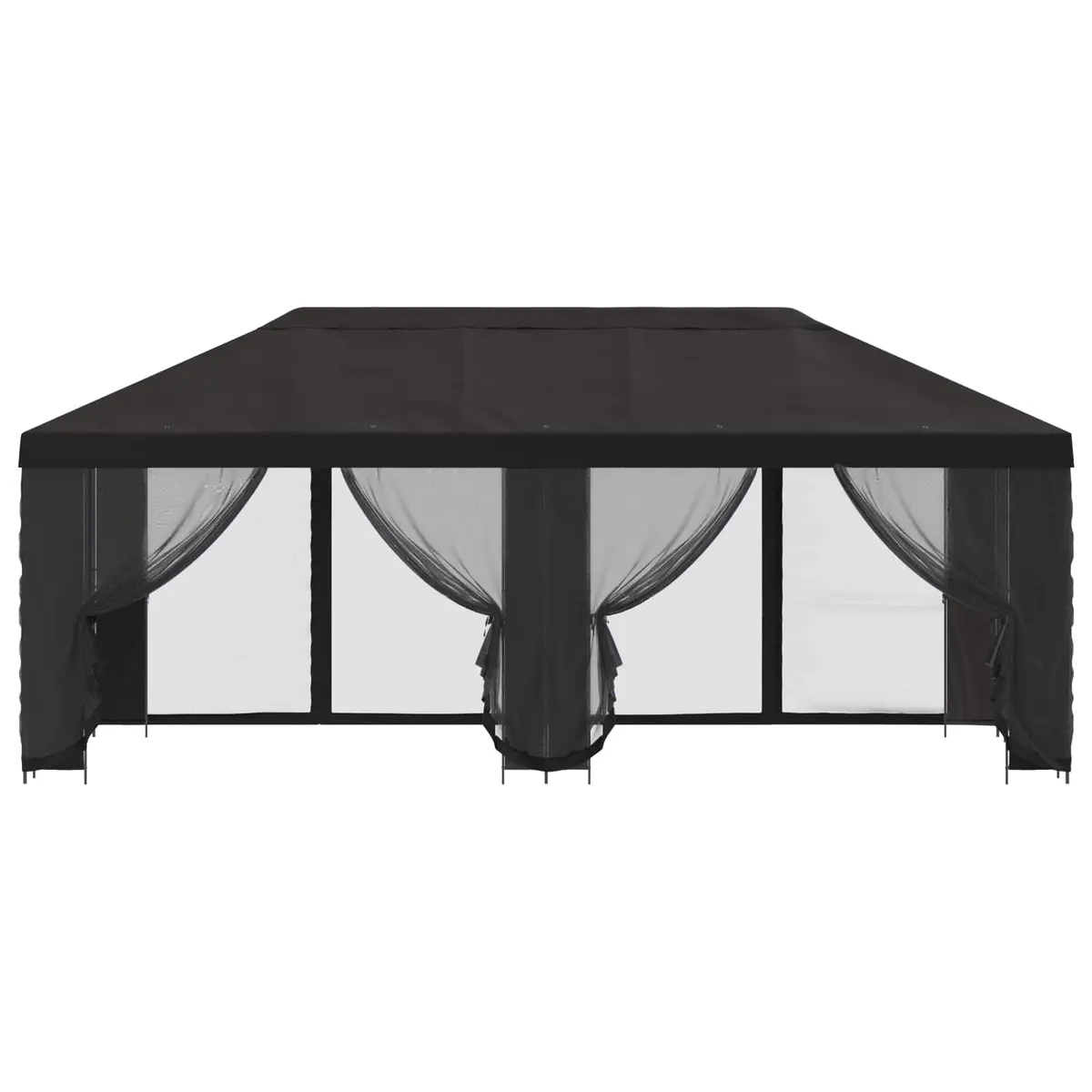 Garden Gazebo Steel Frame 6x3m Polyester Anthracite with Black Mesh Sidewalls