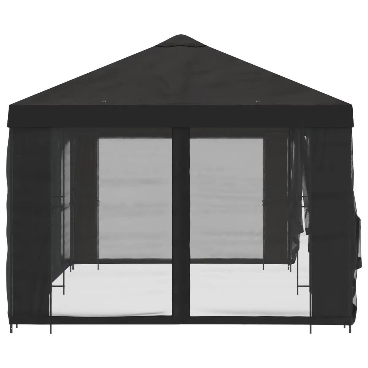 Garden Gazebo Steel Frame 6x3m Polyester Anthracite with Black Mesh Sidewalls