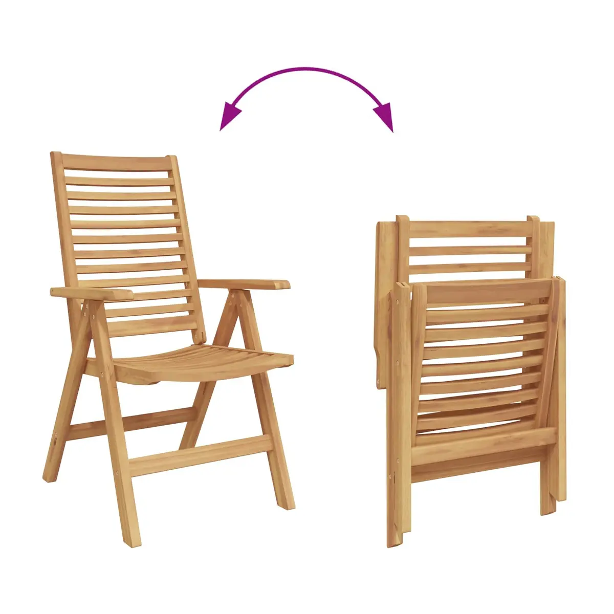Folding Garden Chair Set 4 Piece Solid Teak Wood Brown Outdoor Patio Seating