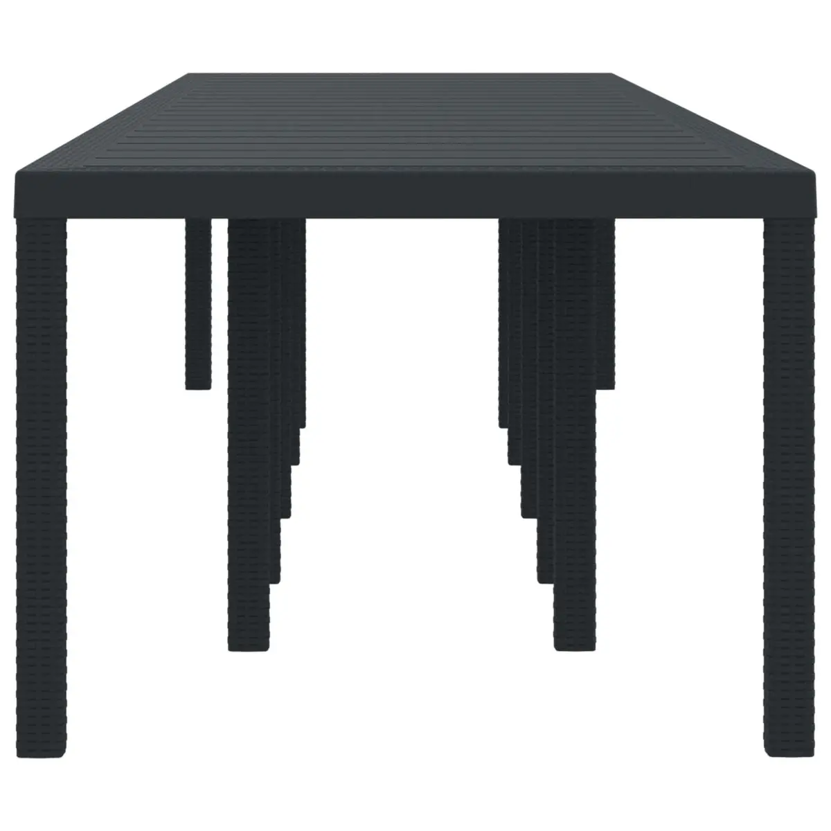 Garden Dining Table Anthracite Poly Rattan Outdoor Furniture Rectangular Large