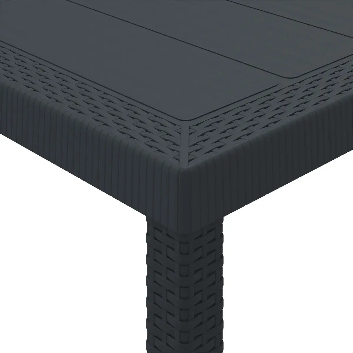 Garden Dining Table Anthracite Poly Rattan Outdoor Furniture Rectangular Large