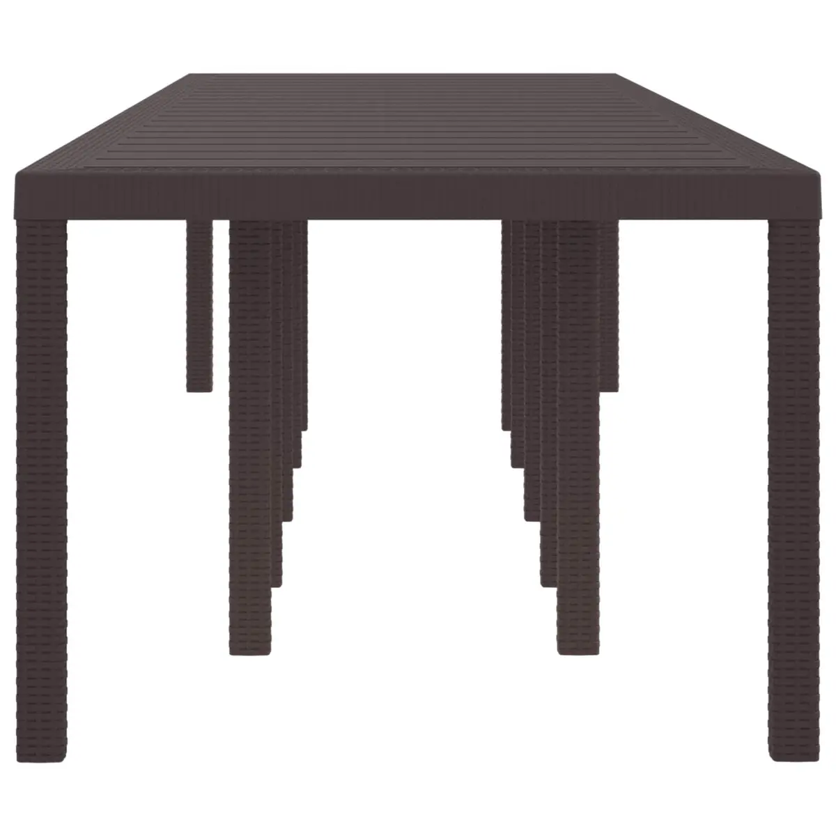 Outdoor Garden Dining Table Rectangular Poly Rattan Brown Steel Frame 350x100x74cm