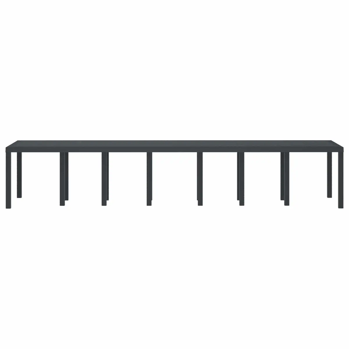 Garden Table Poly Rattan Rectangular 400x100x73cm Anthracite Steel Frame