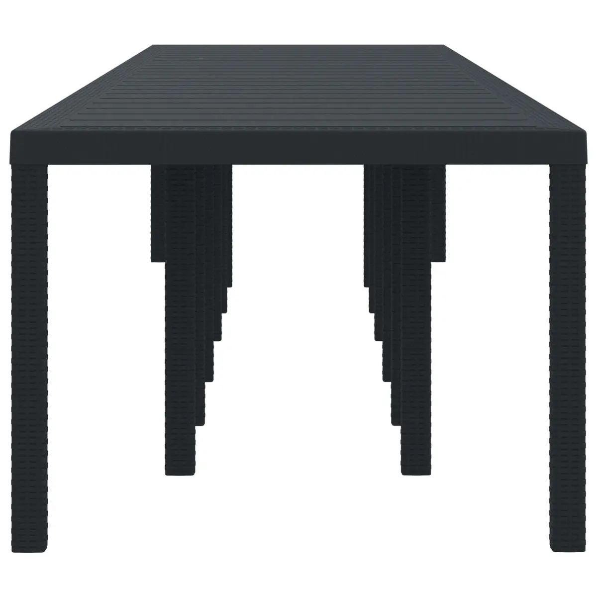 Garden Table Poly Rattan Rectangular 400x100x73cm Anthracite Steel Frame